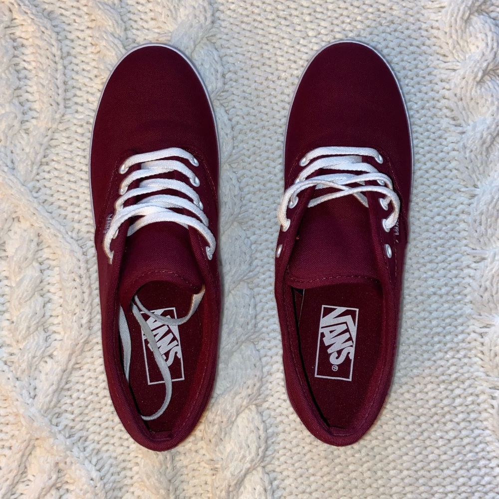 Never worn - Size 7 Burgundy Vans